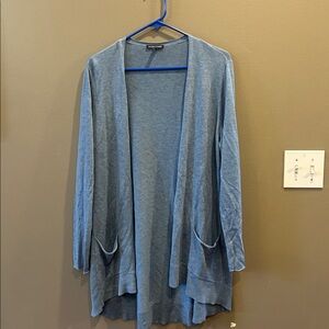 Eileen Fisher Women’s Merino Wool blend Open Front Cardigan Sweater Blue Size XL